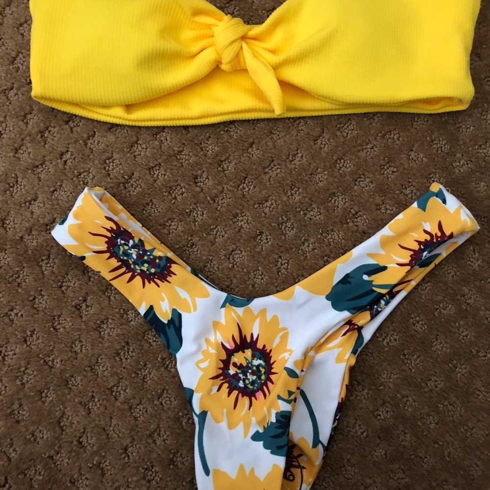 Brand new swim suit! Sunflowers